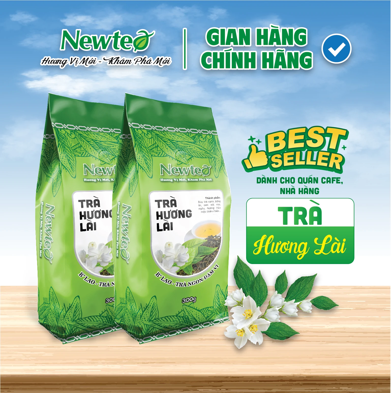 Combo 2 Gói Trà Hương Lài Cao Cấp Newtea 600G