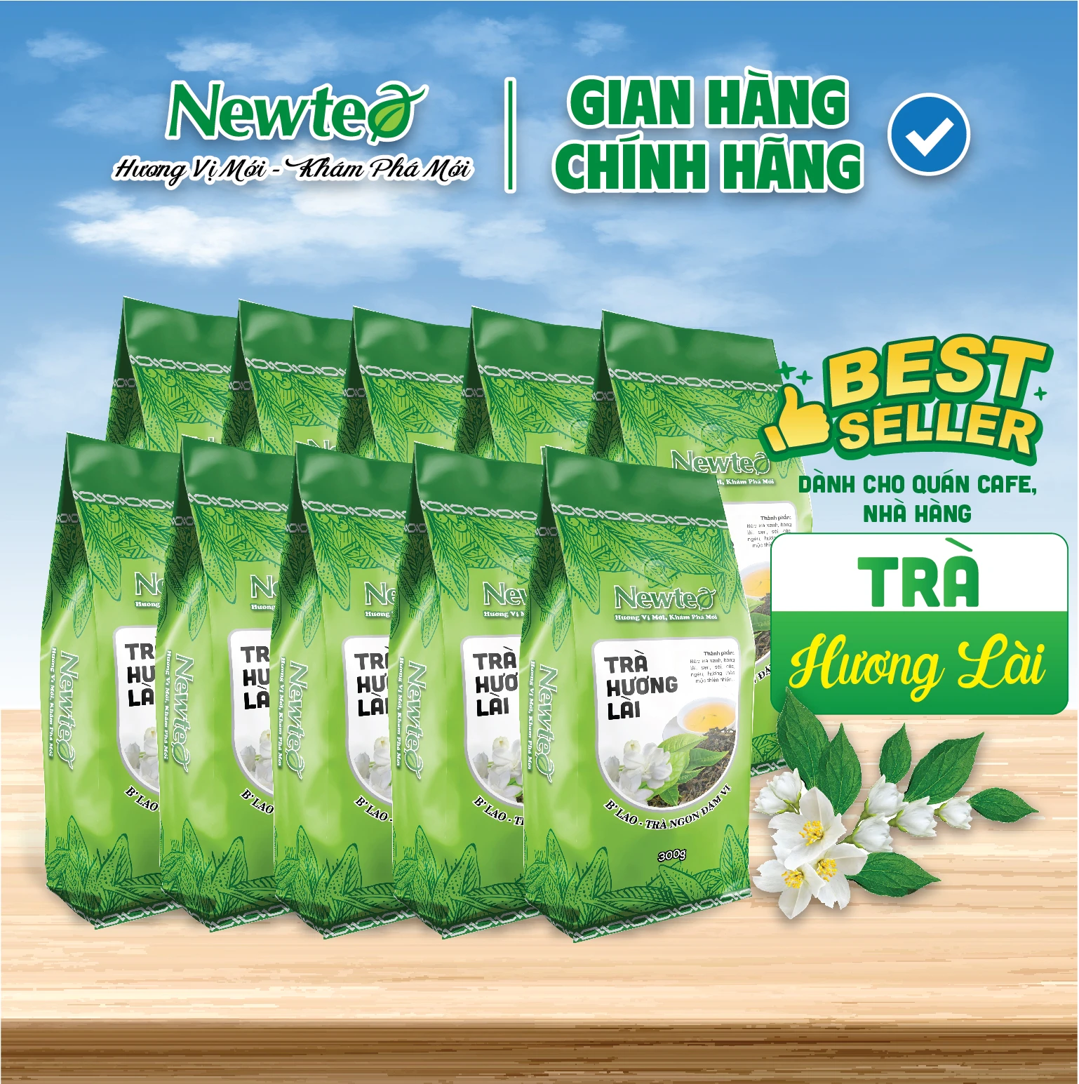 Combo 10 Gói Trà Hương Lài Cao Cấp Newtea 3000G
