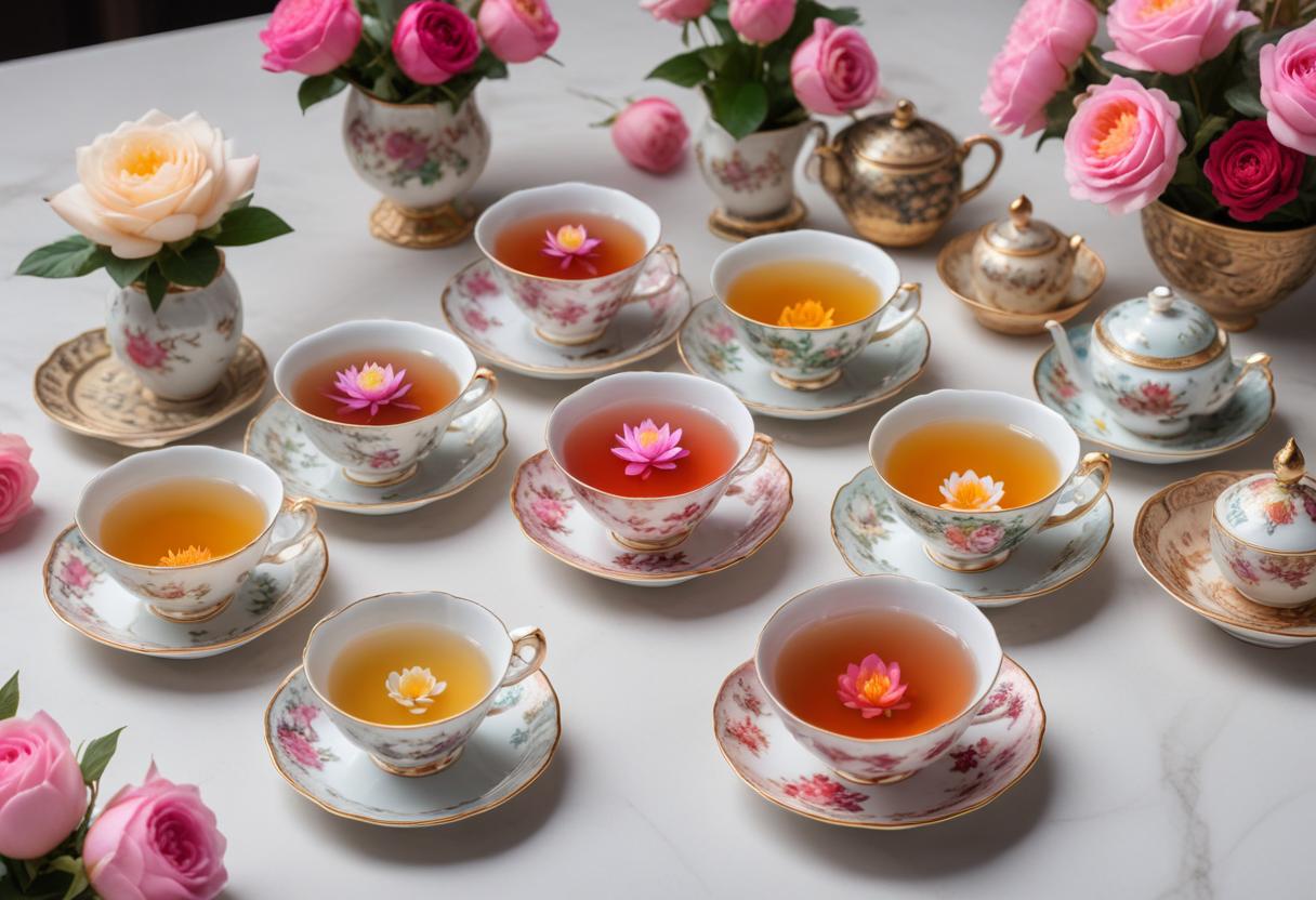 Các loại trà ướp hương như trà hoa nhài, trà hoa hồng và trà hoa sen