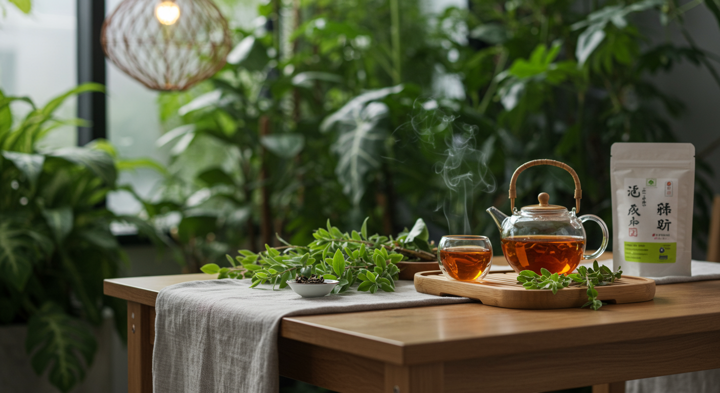 Khung cảnh thưởng trà thư giãn tại nhà, tạo cảm giác ấm áp và gần gũi.