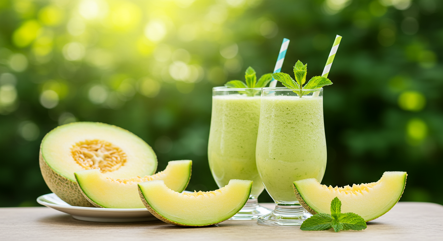 Thức uống Lục Trà Dưa Lưới Đá Xay mang đến sự sảng khoái hoàn hảo trong những ngày hè oi ả.